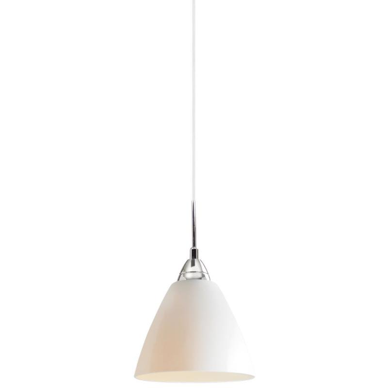 NORDLUX Weiße Pendelleuchte 14cm mit Opalfarbenem Glas Stoffkabel